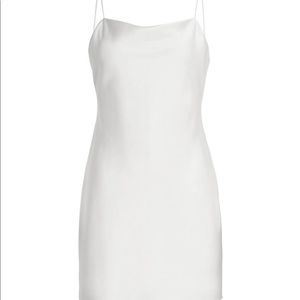 ALICE & OLIVIA SLEEK SATIN TIMELESS MINI-SLIPDRESS